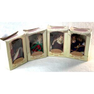 Christmas Figurines Set 4 Doll Series (2) Noel Chrissy Mary Nicky Vintage in box